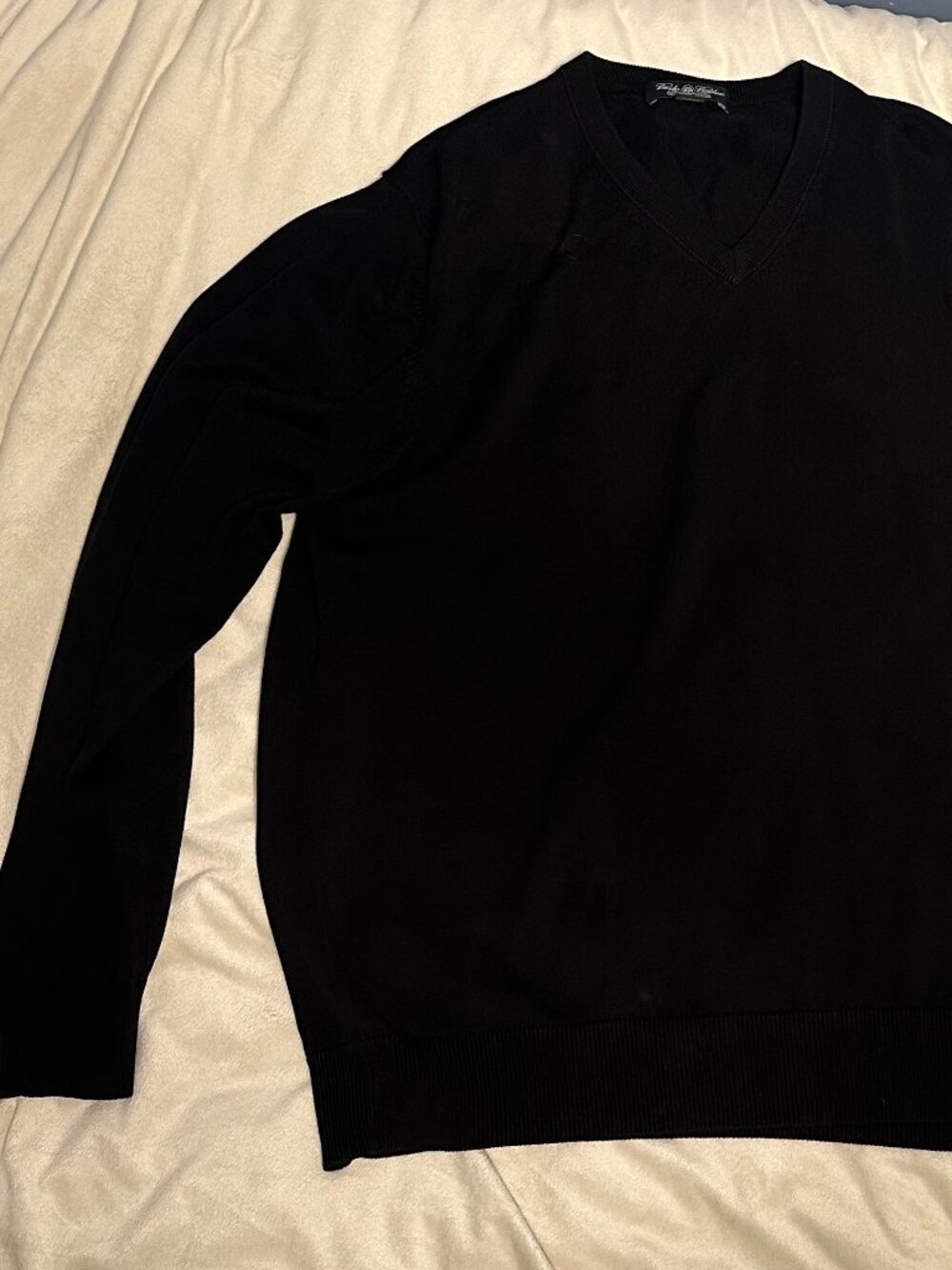 Black v-neck Brooks Brothers sweater